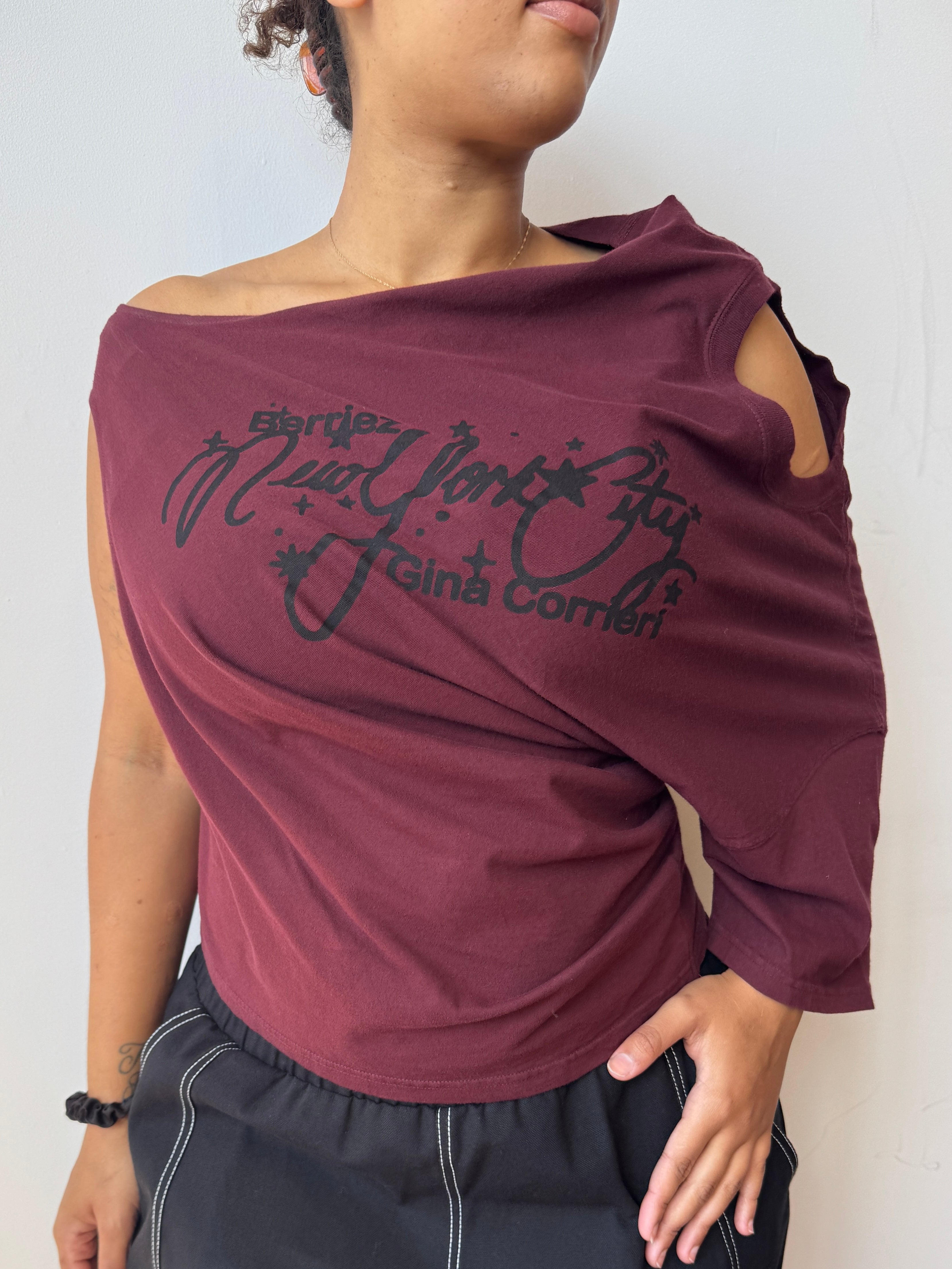 Gina Corrieri x BRZ - NYC U Top - Burgundy (L + 2X)