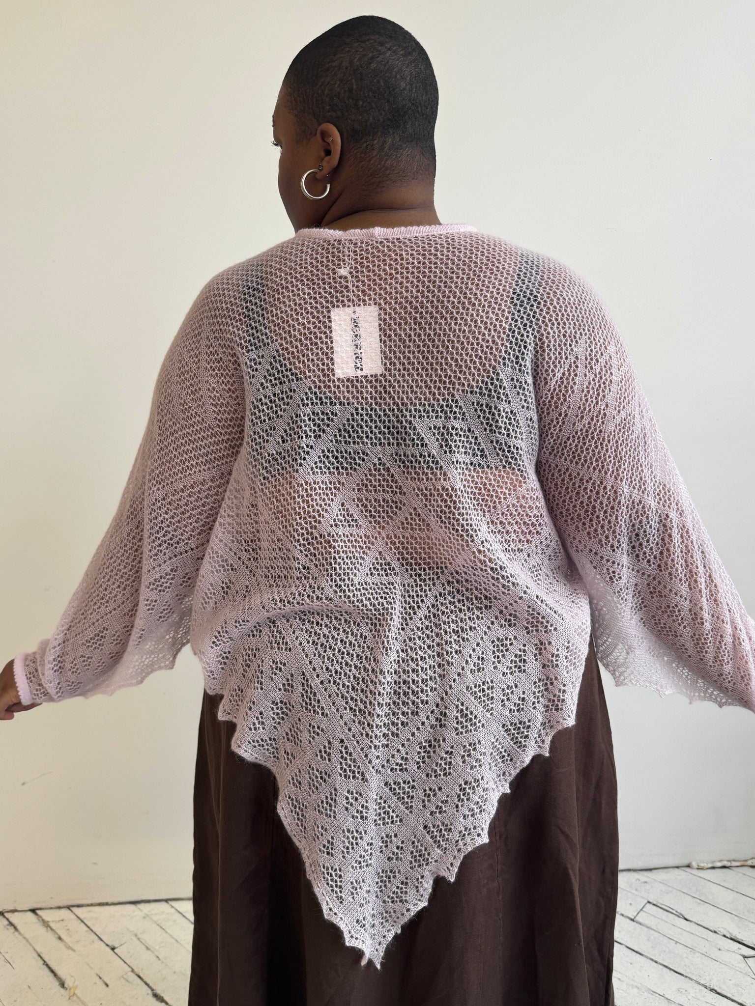 Vintage - Sheer Pink Sweater (1X-3X)