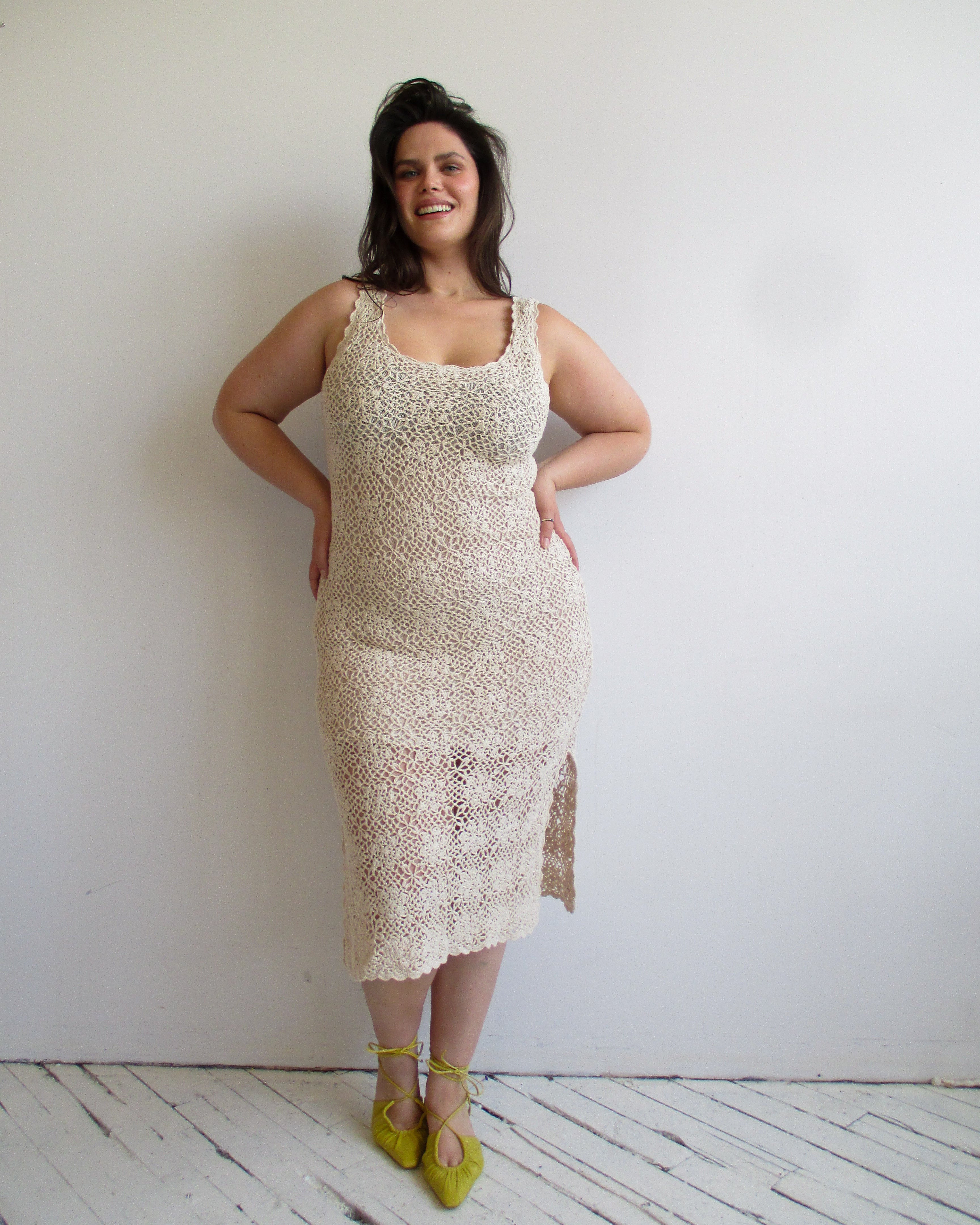 Vintage - Cream Crochet Dress (XL/1X)