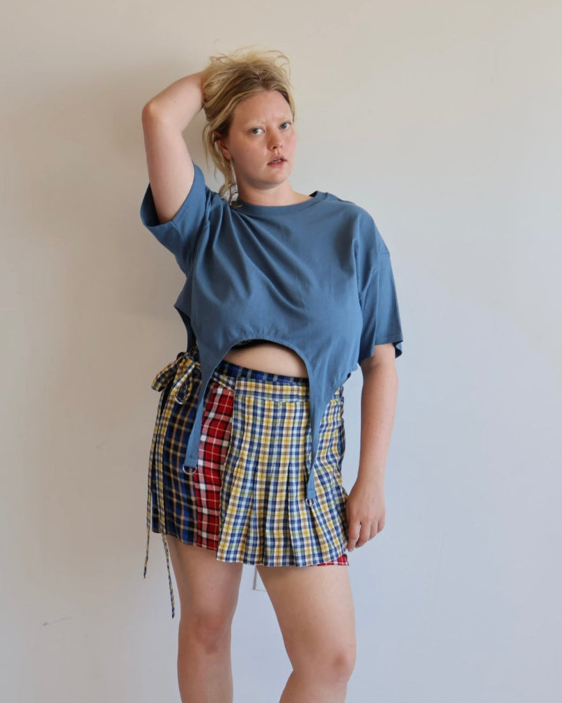 Imli Dana - Niki Skirt Blue Check (XL + 1X)