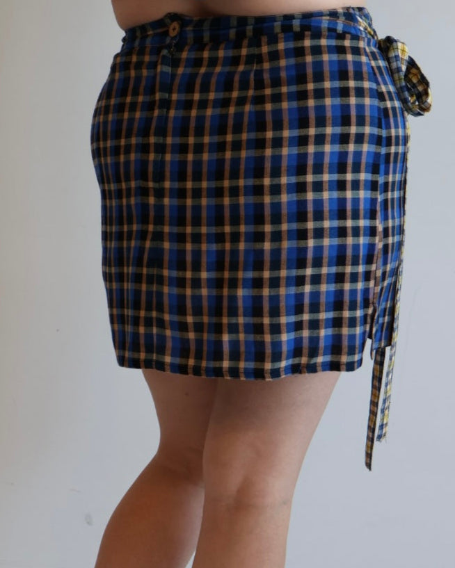 Imli Dana - Niki Skirt Blue Check (XL + 1X)