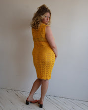 Vintage - Yellow Handmade Crochet Dress (L/XL)
