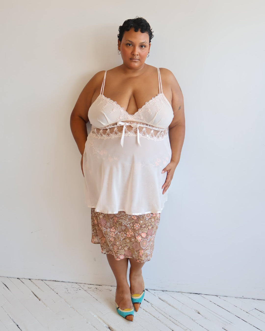 Vintage - Baby Pink Slip Top (2X)
