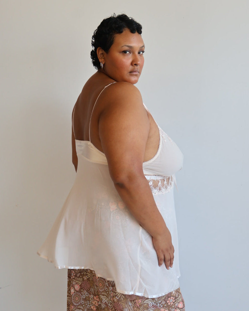 Vintage - Baby Pink Slip Top (2X)