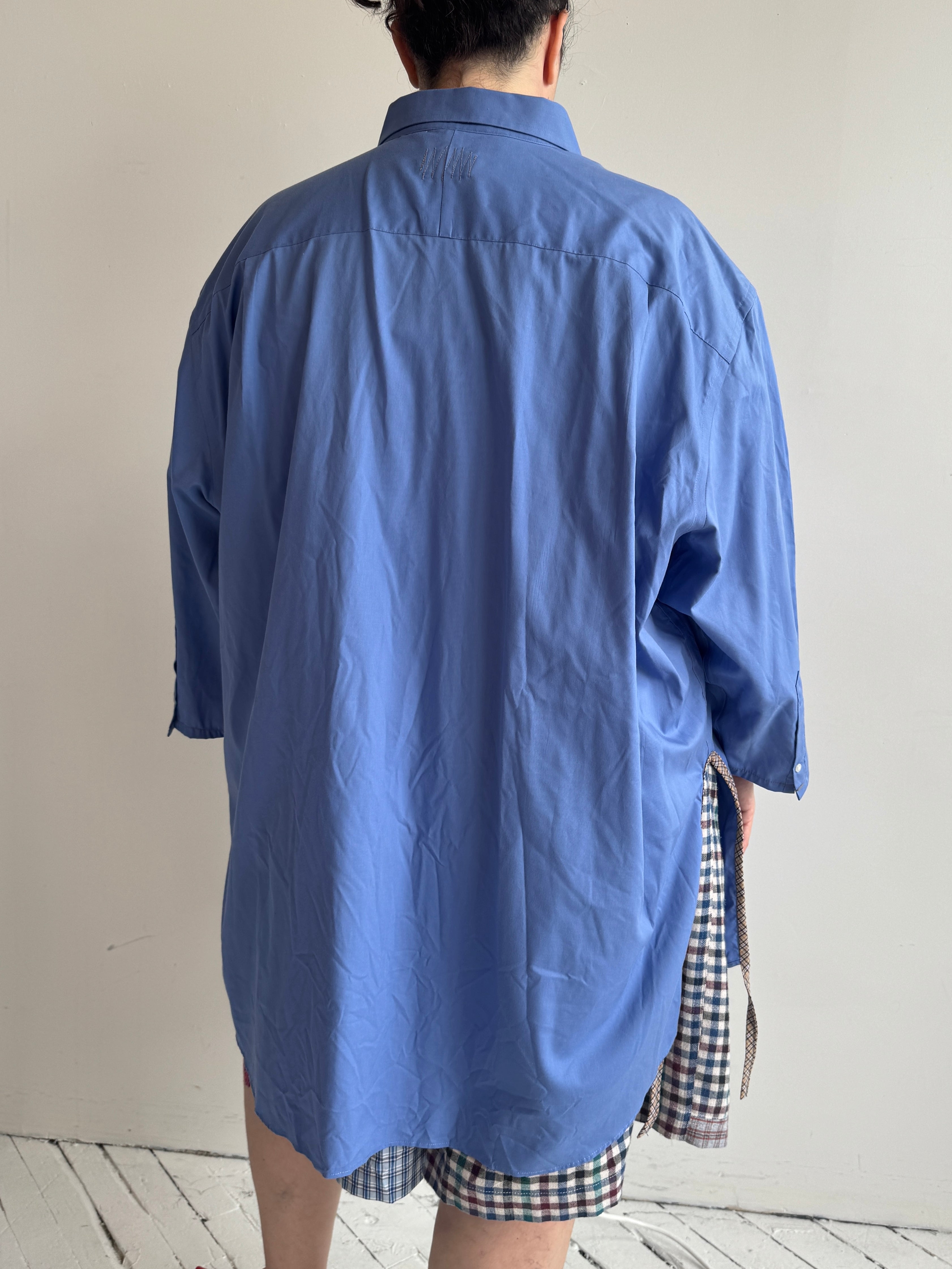 Tiberi x BRZ - Blue Front Cutout Shirt (3X/4X)