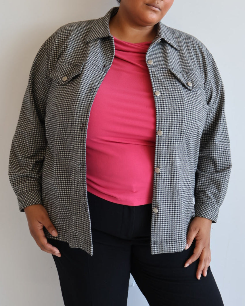 Vintage - Black & White Plaid Jacket (2X)