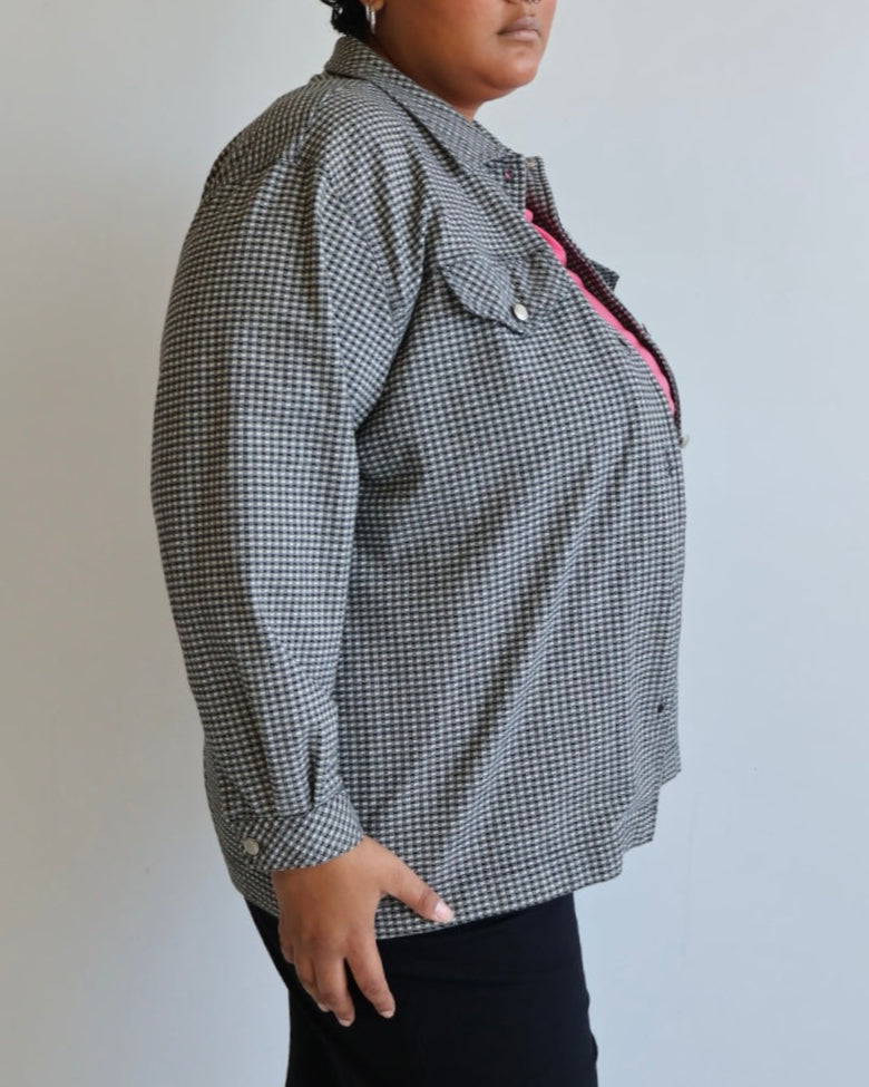 Vintage - Black & White Plaid Jacket (2X)