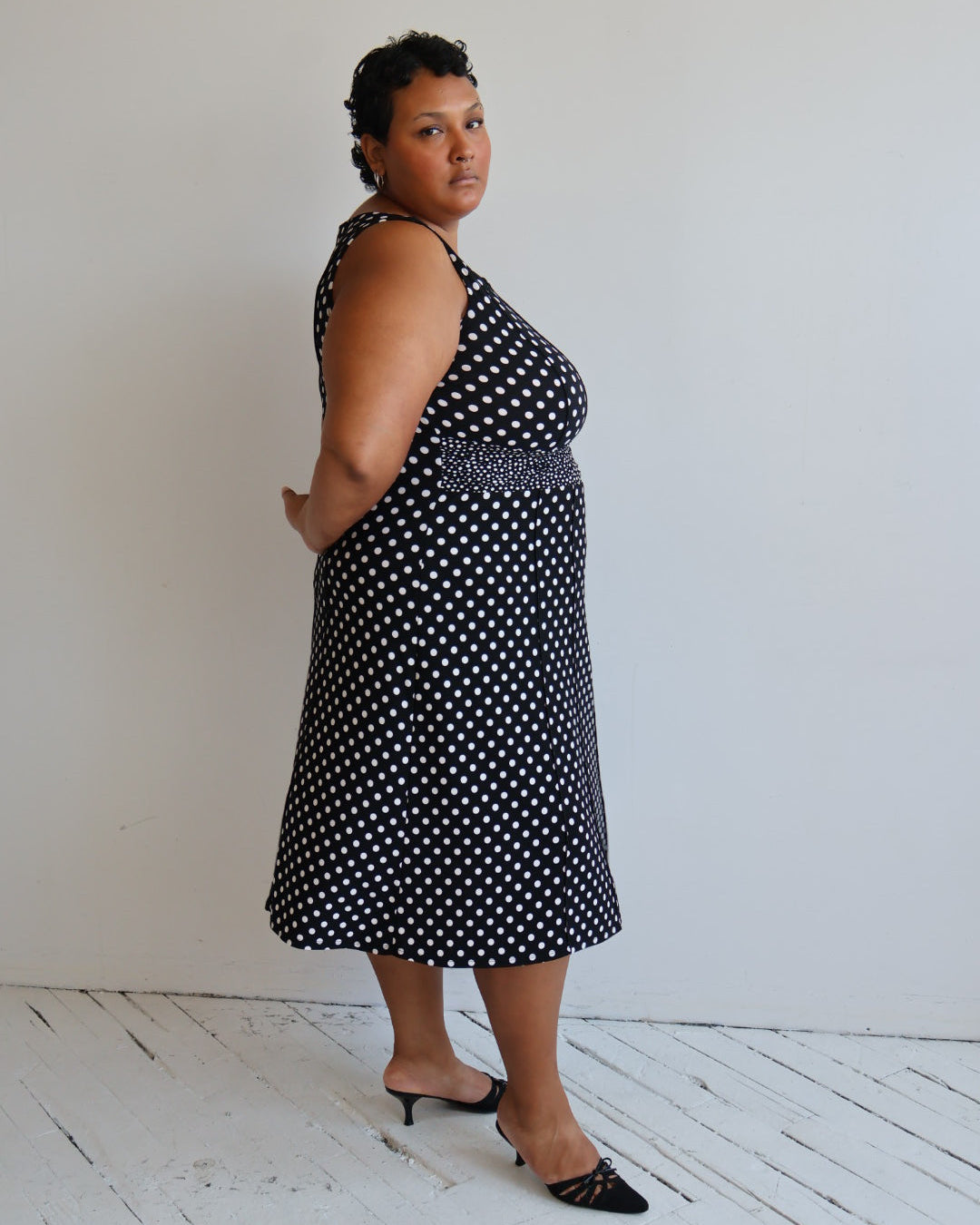 Vintage - Polka Dot Stretch Dress (1X/2X)