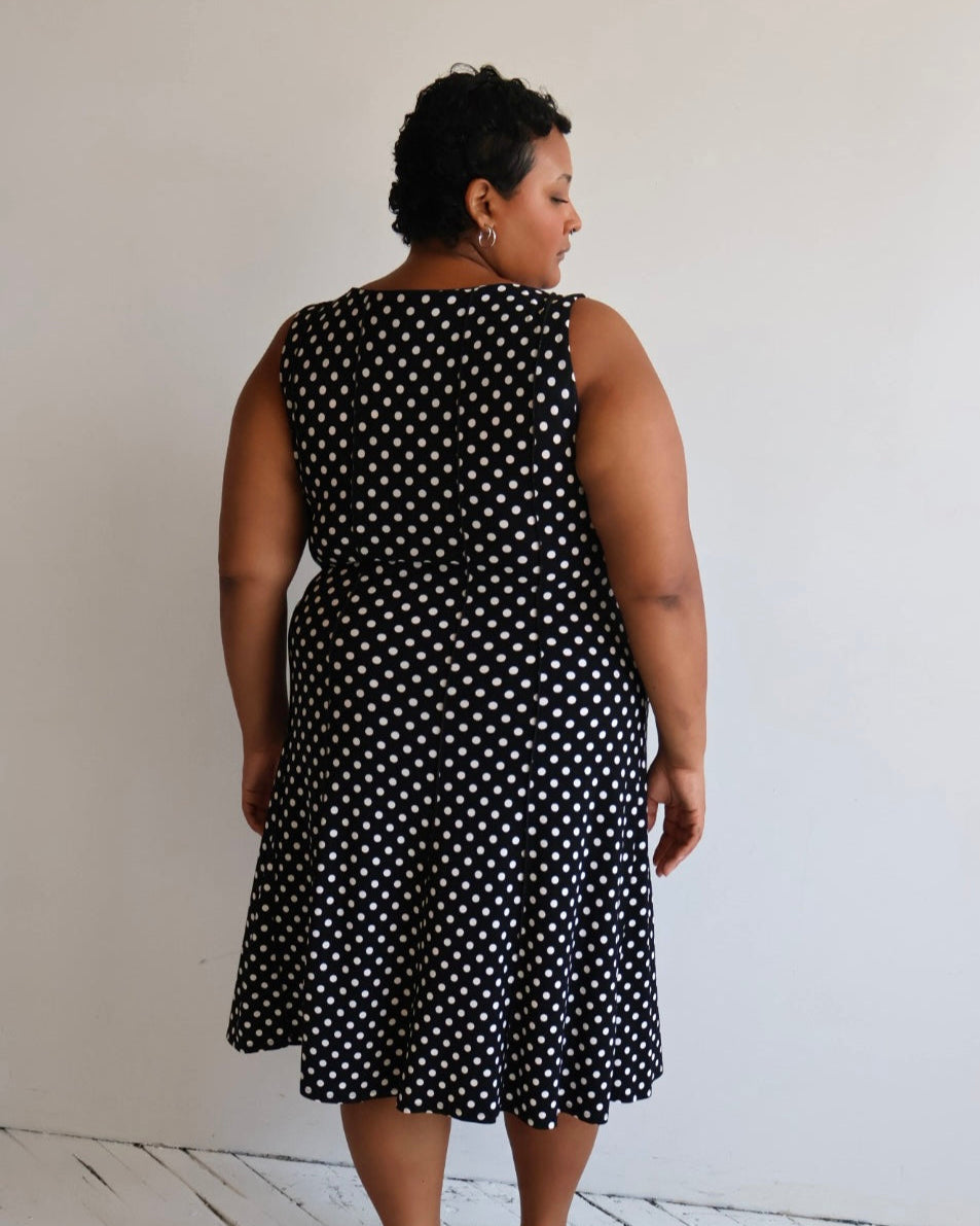 Vintage - Polka Dot Stretch Dress (1X/2X)