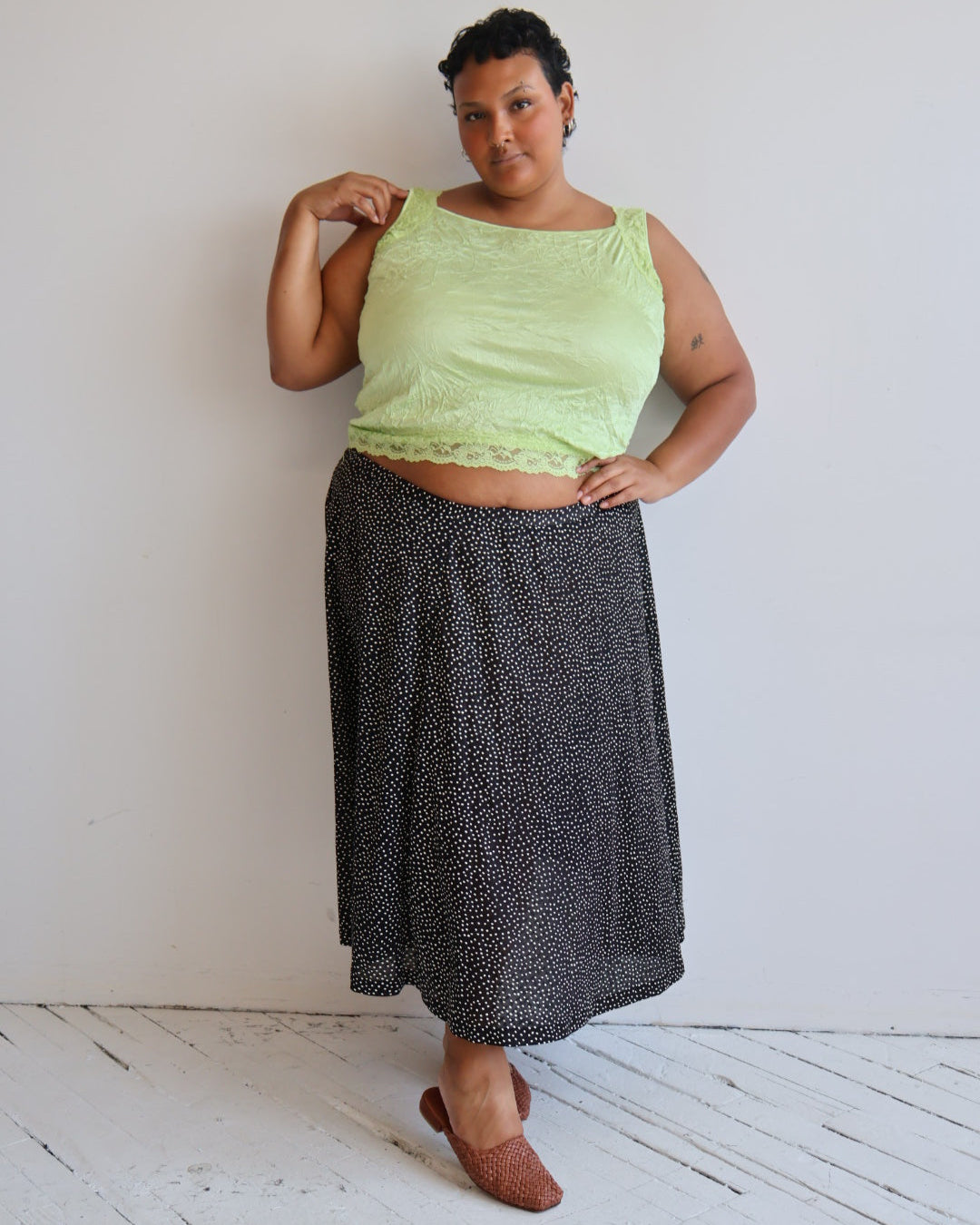 Vintage - Polka Dot Maxi Skirt (2X)
