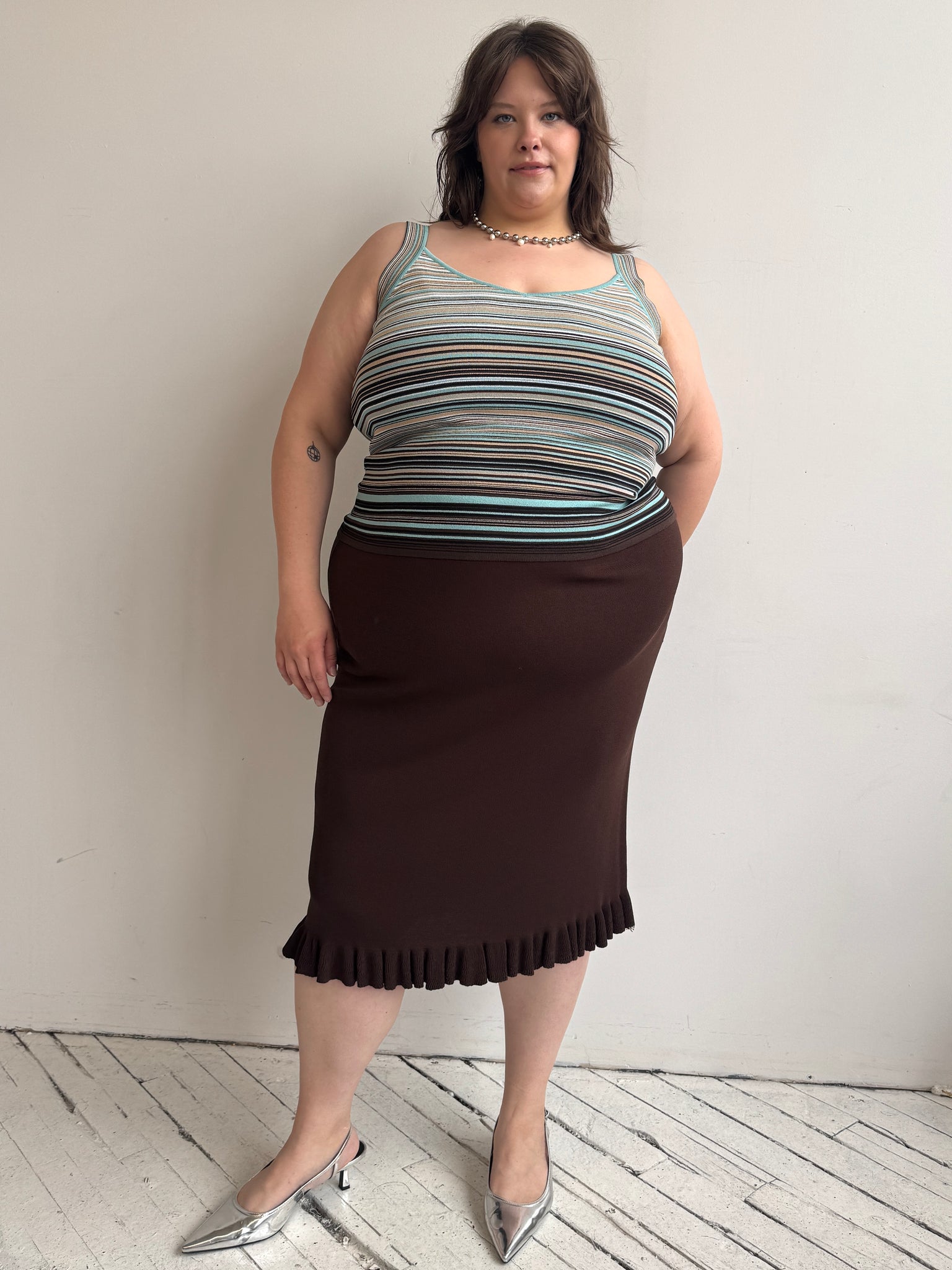 Vintage - Chocolate Knit Skirt (2X-4X)