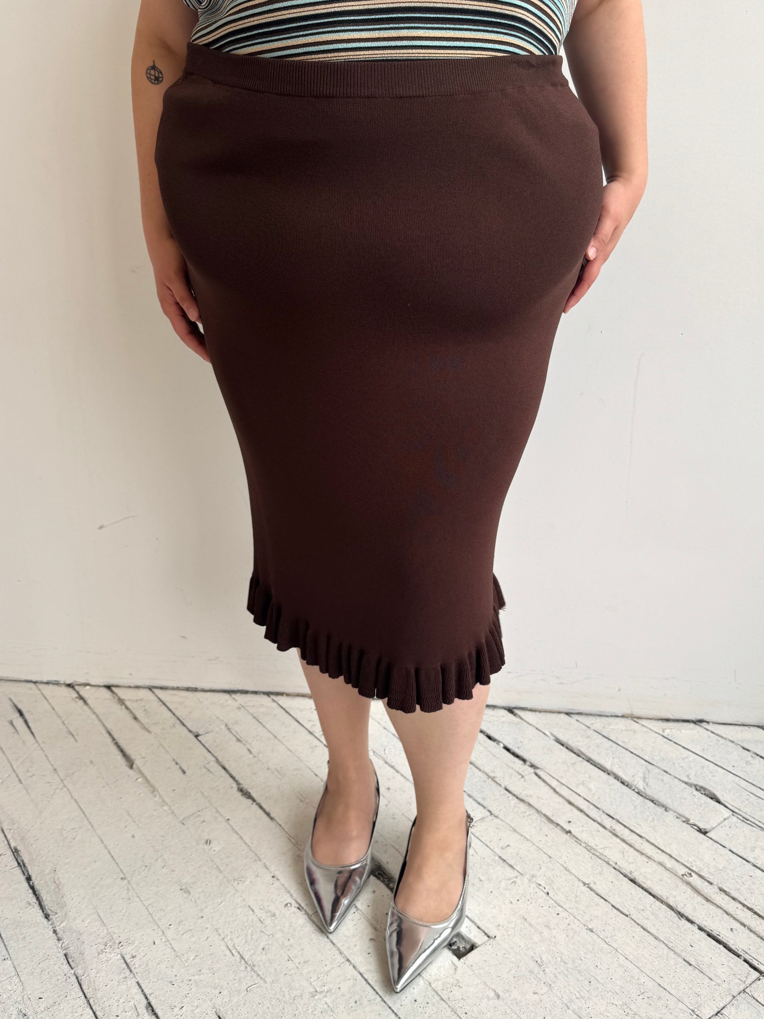 Vintage - Chocolate Knit Skirt (2X-4X)