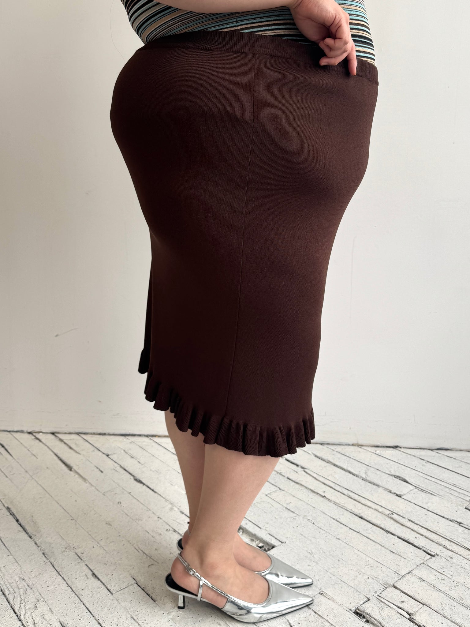Vintage - Chocolate Knit Skirt (2X-4X)