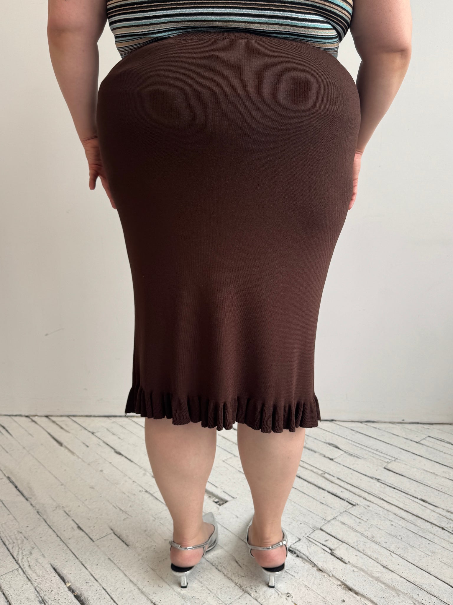Vintage - Chocolate Knit Skirt (2X-4X)