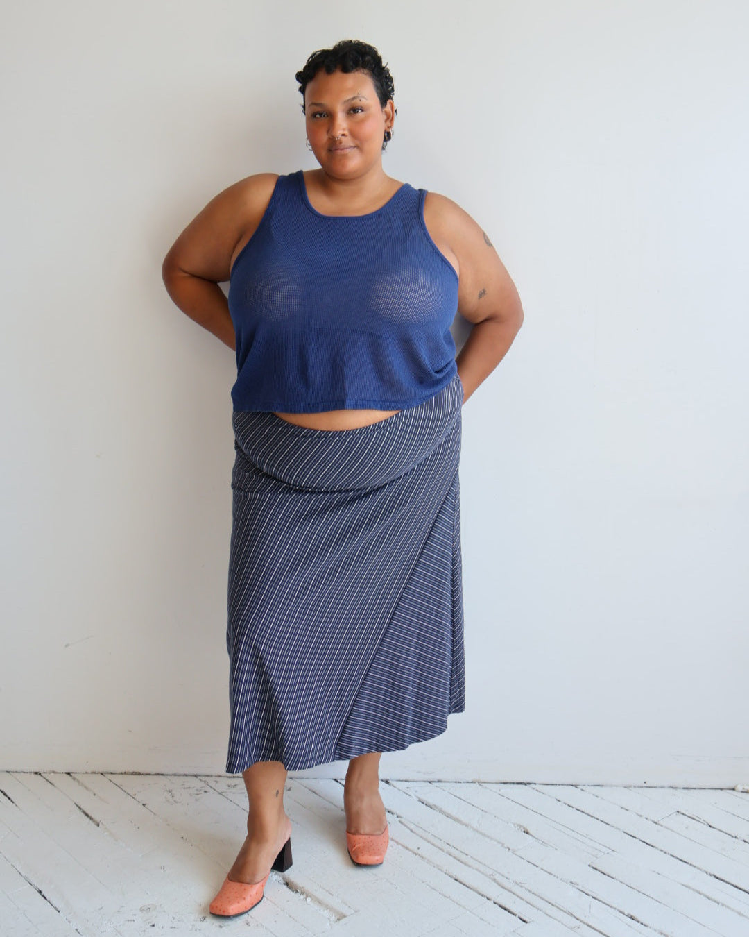 Vintage - Navy Mesh Tank (XL-2X)