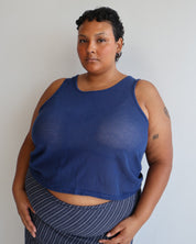 Vintage - Navy Mesh Tank (XL-2X)
