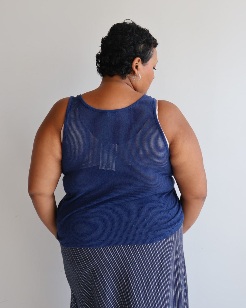 Vintage - Navy Mesh Tank (XL-2X)