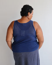 Vintage - Navy Mesh Tank (XL-2X)