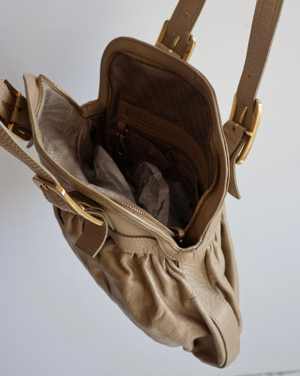 Vintage - Gold Leather Shoulder Bag