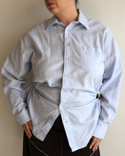 Nena Hansen - Baby Blue Striped Bungee Shirt (1X)