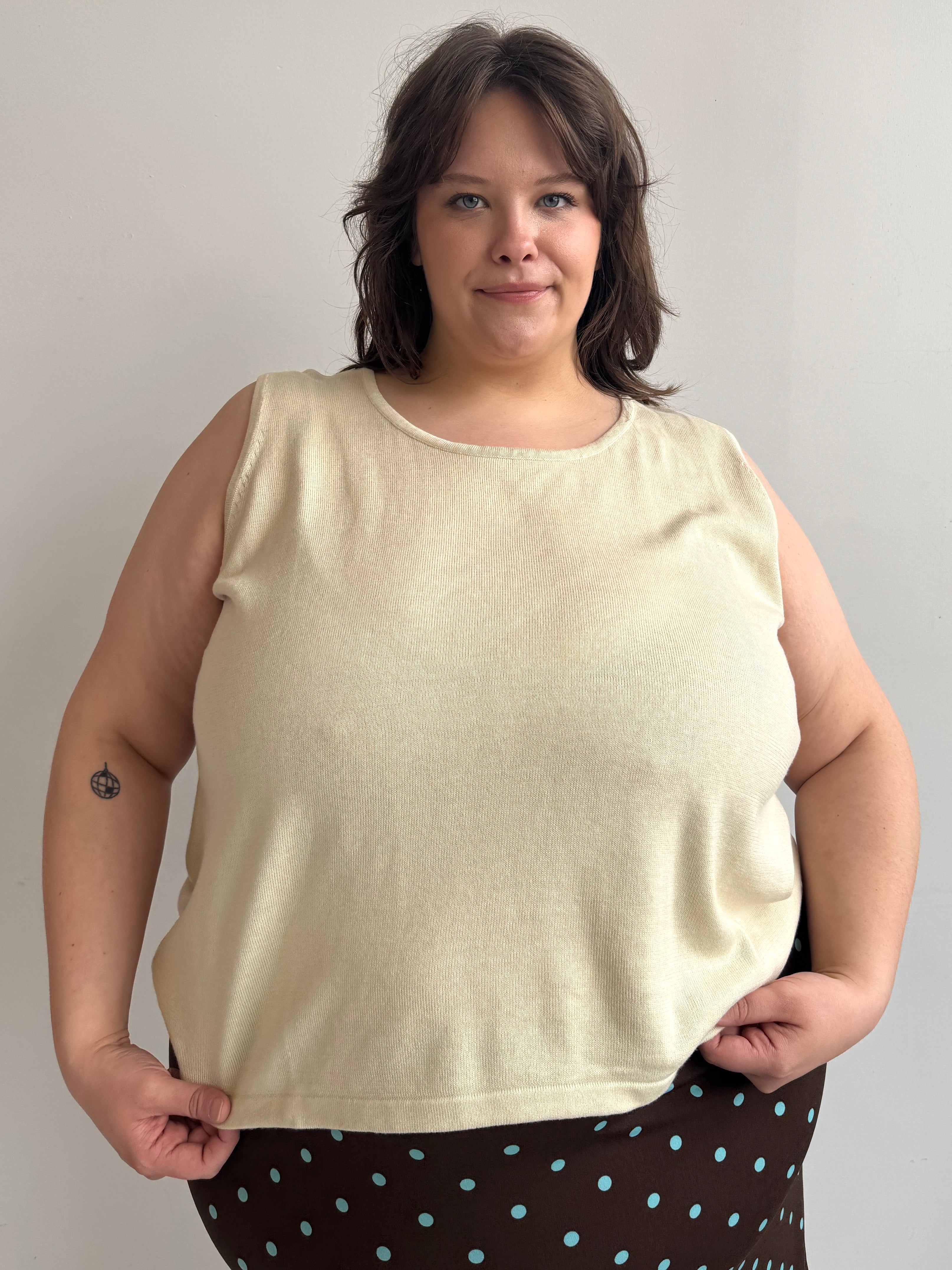Vintage - Beige Knit Tank (3X/4X)