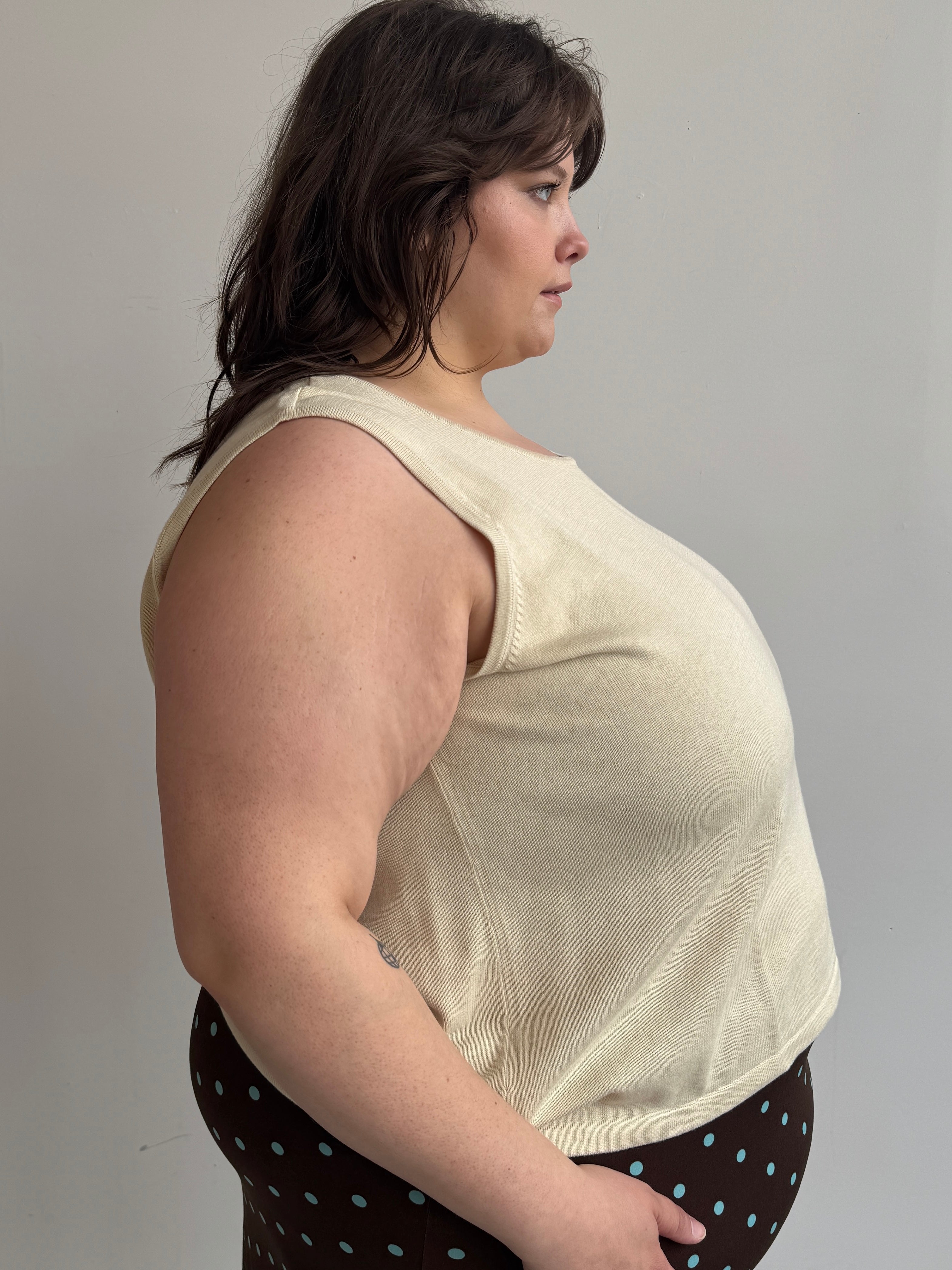Vintage - Beige Knit Tank (3X/4X)