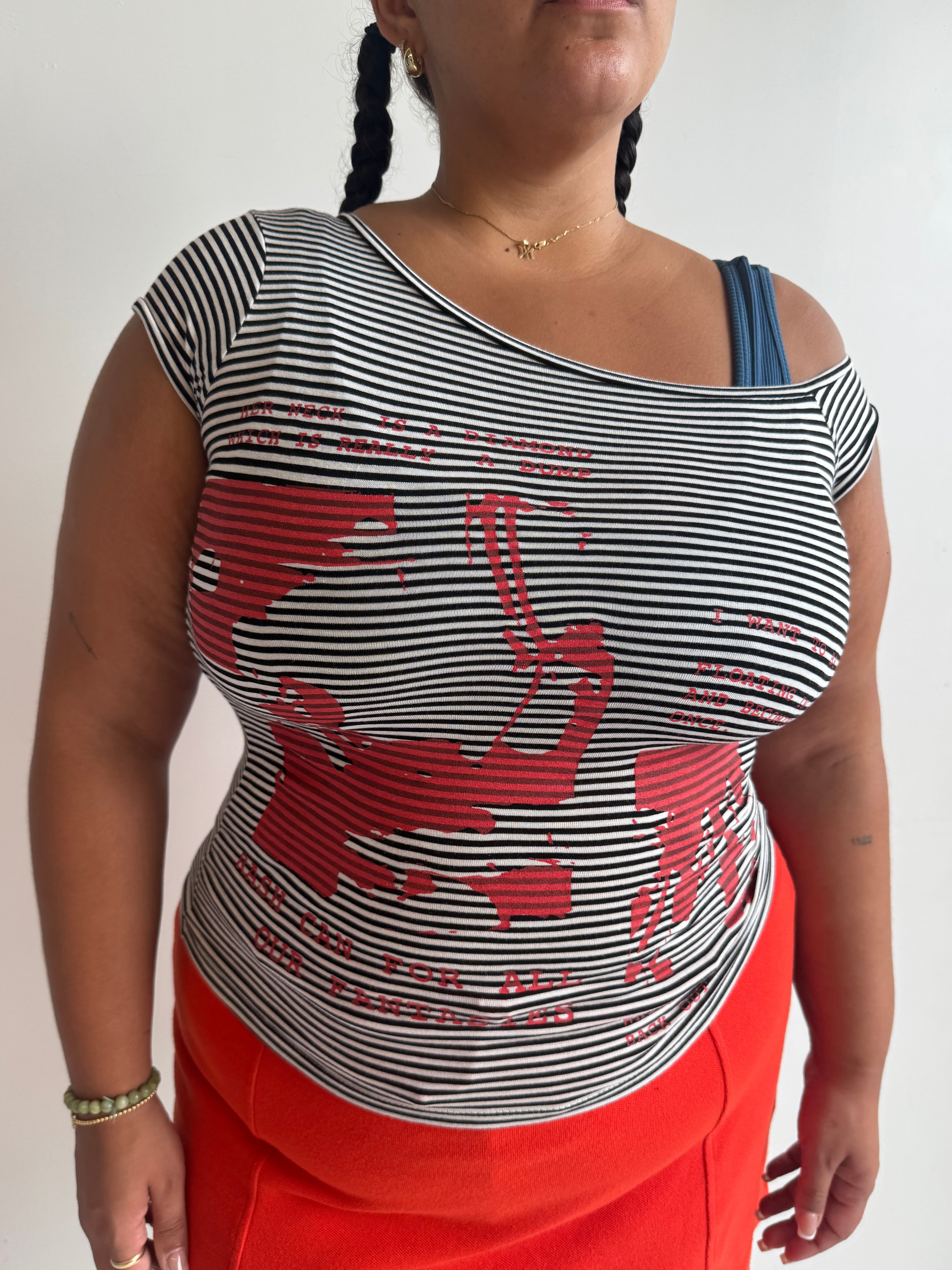 Ophelia Byrne - Collage Asymmetrical Baby Tee (1X-3X)