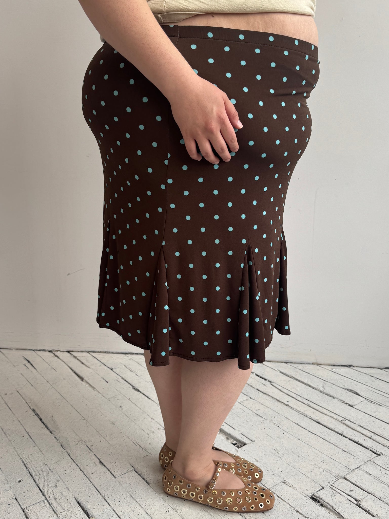 Vintage - Brown Polka Dot Skirt (2X-4X)