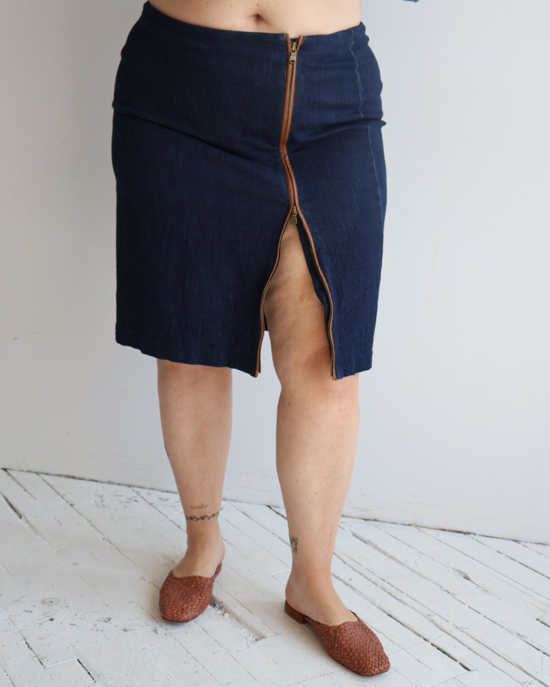 Vintage - Denim Side Zip Skirt (1X/2X)