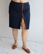 Vintage - Denim Side Zip Skirt (1X/2X)