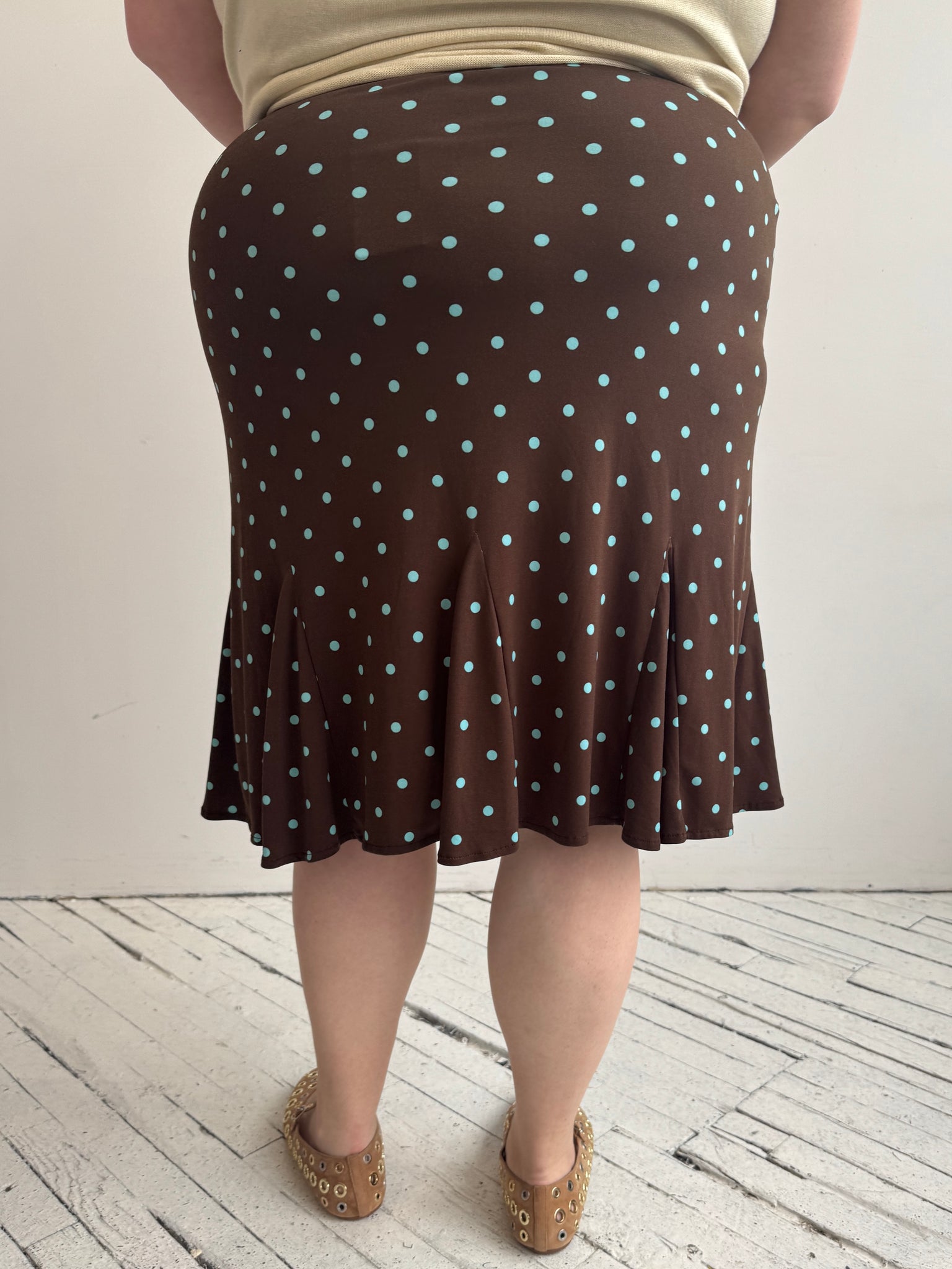 Vintage - Brown Polka Dot Skirt (2X-4X)
