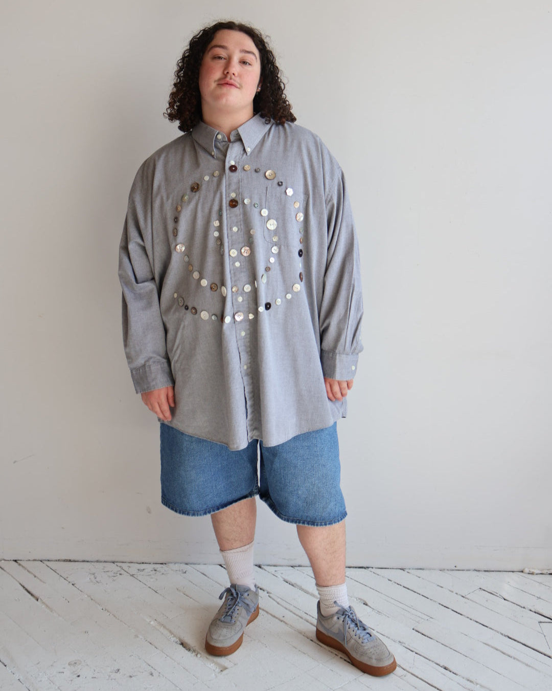 Maya x BRZ - Charcoal Spiral Button Down (4X)