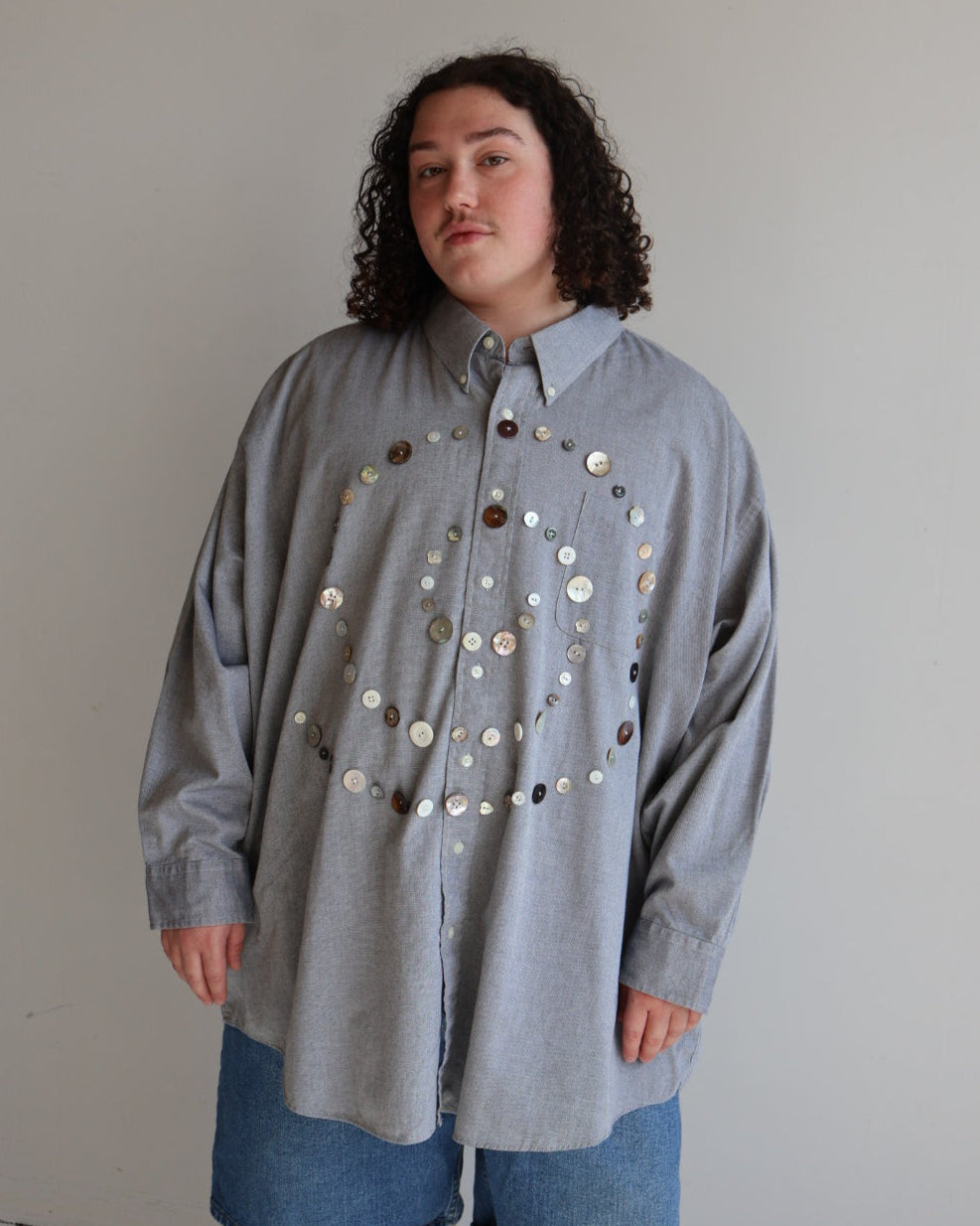 Maya x BRZ - Charcoal Spiral Button Down (4X)