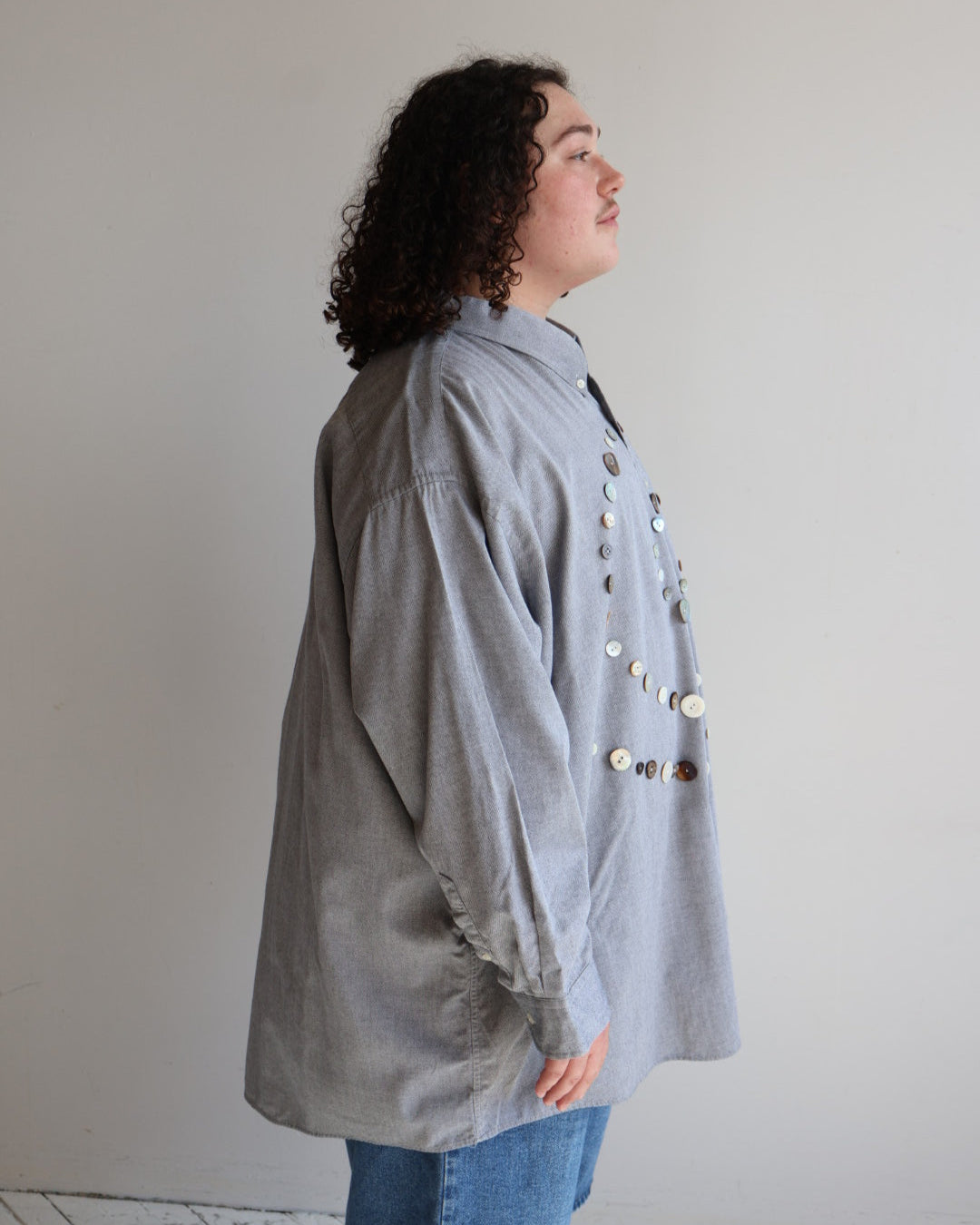 Maya x BRZ - Charcoal Spiral Button Down (4X)