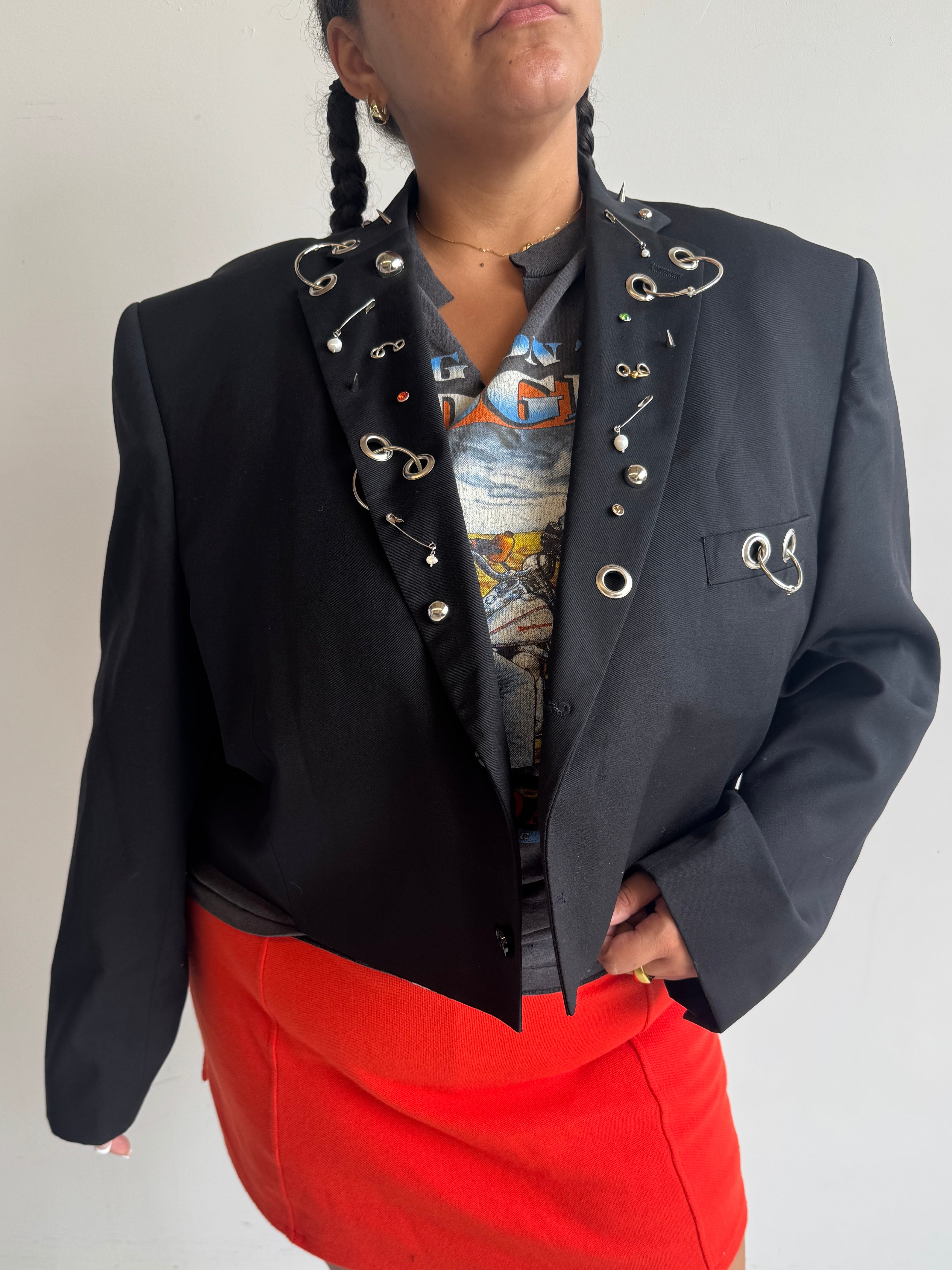 Shop Journal - Cropped Pierced Blazer (2X)