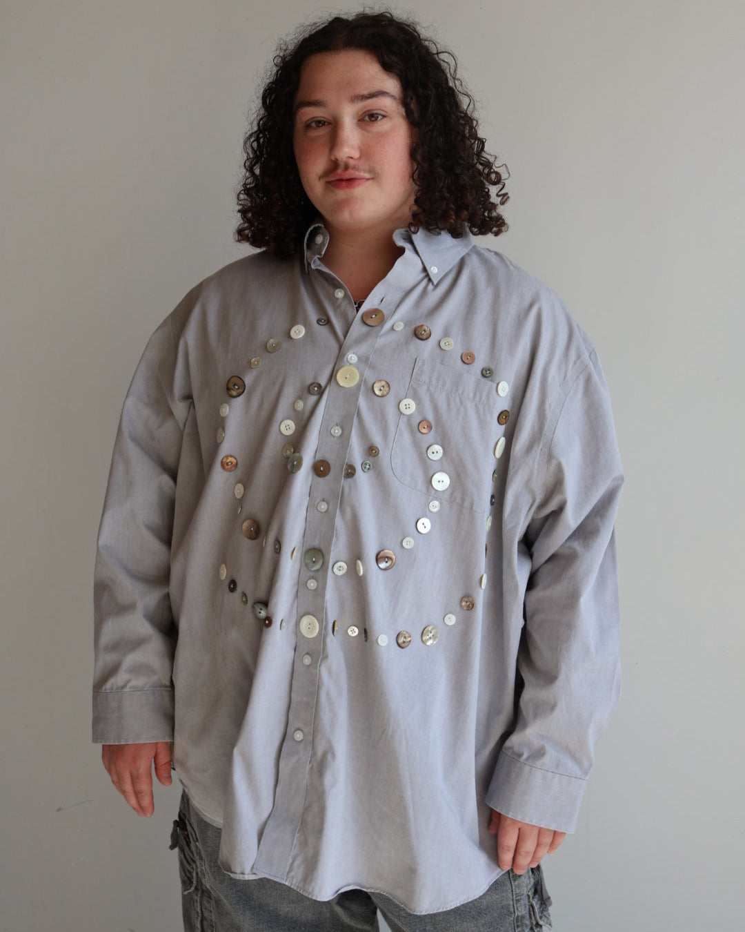Maya x BRZ - Grey Spiral Button Down (3X)