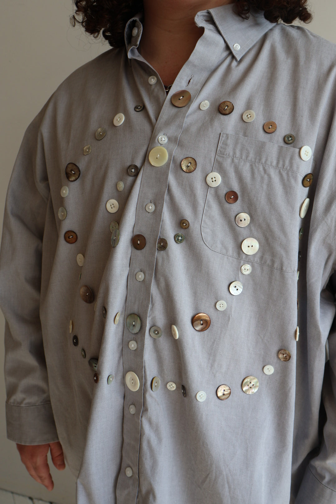 Maya x BRZ - Grey Spiral Button Down (3X)