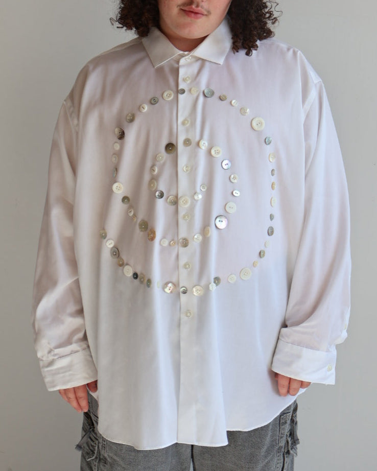Maya x BRZ - White Spiral Button Down (3X/4X)