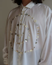 Maya x BRZ - White Spiral Button Down (3X/4X)