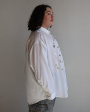 Maya x BRZ - White Spiral Button Down (3X/4X)