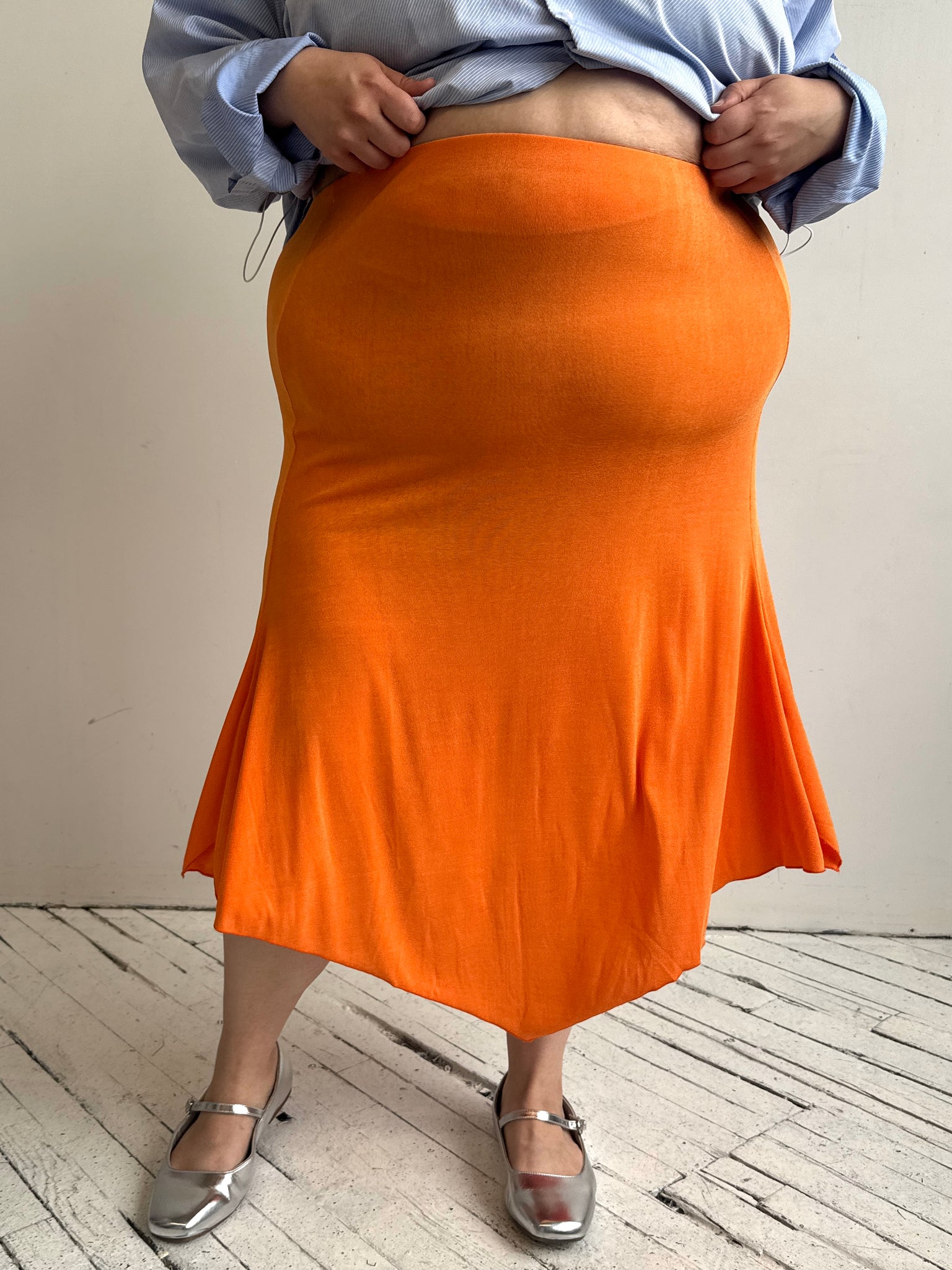 Vintage - Orange Stretchy Skirt (1X-3X)