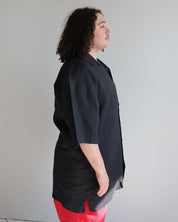 Vintage - Black Linen Button Down (1X/2X)