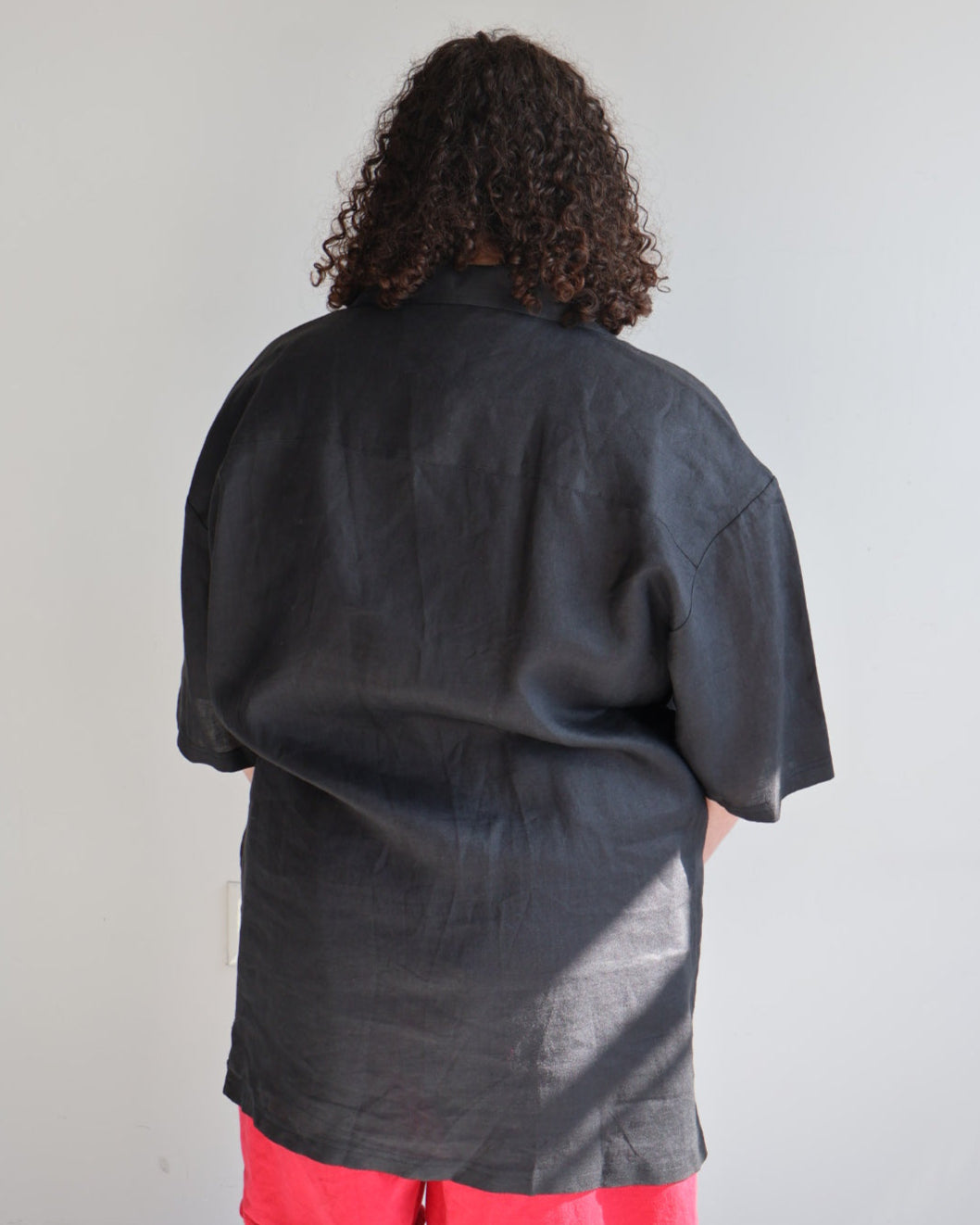 Vintage - Black Linen Button Down (1X/2X)