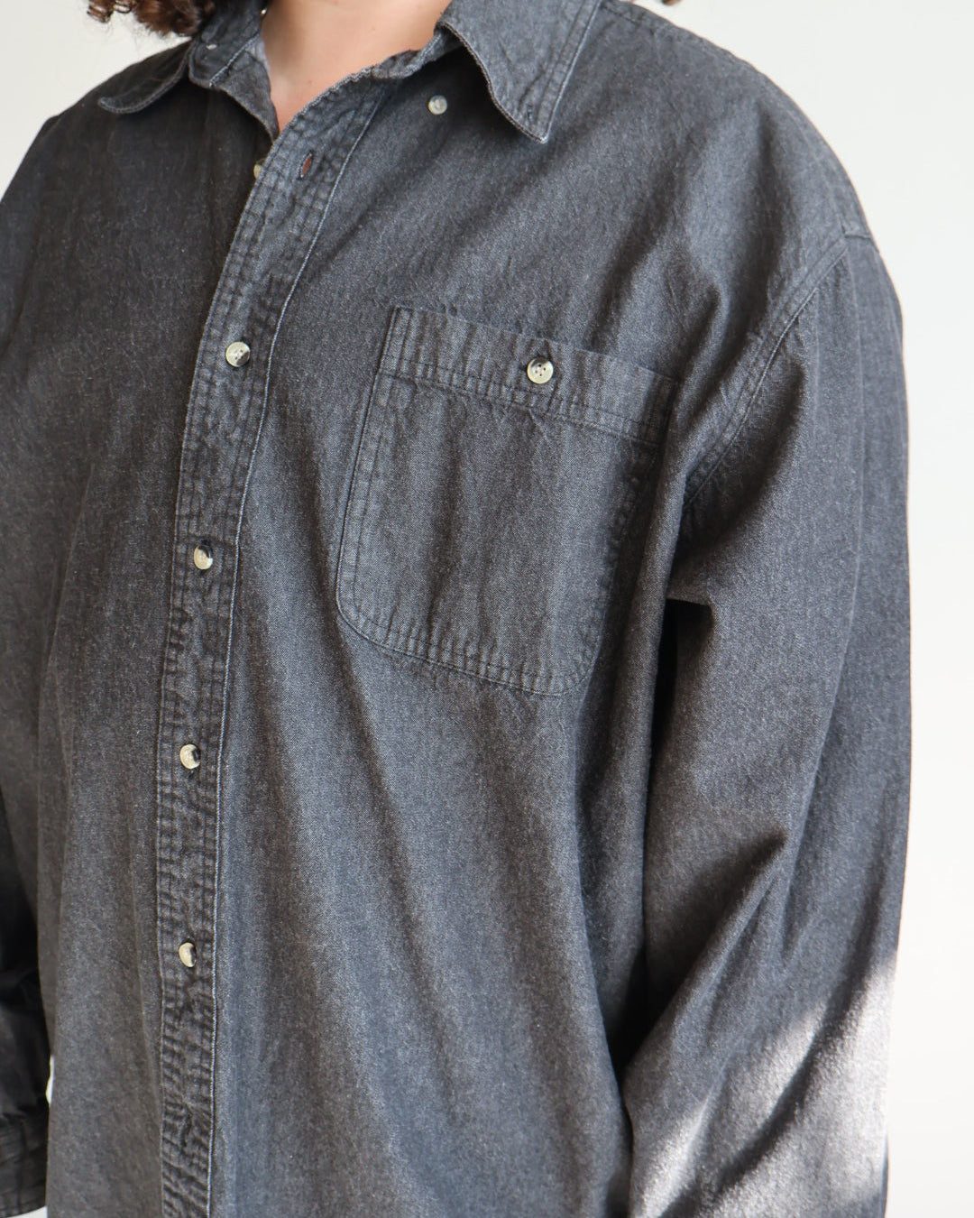 Vintage - Black Denim Button Down (3X)