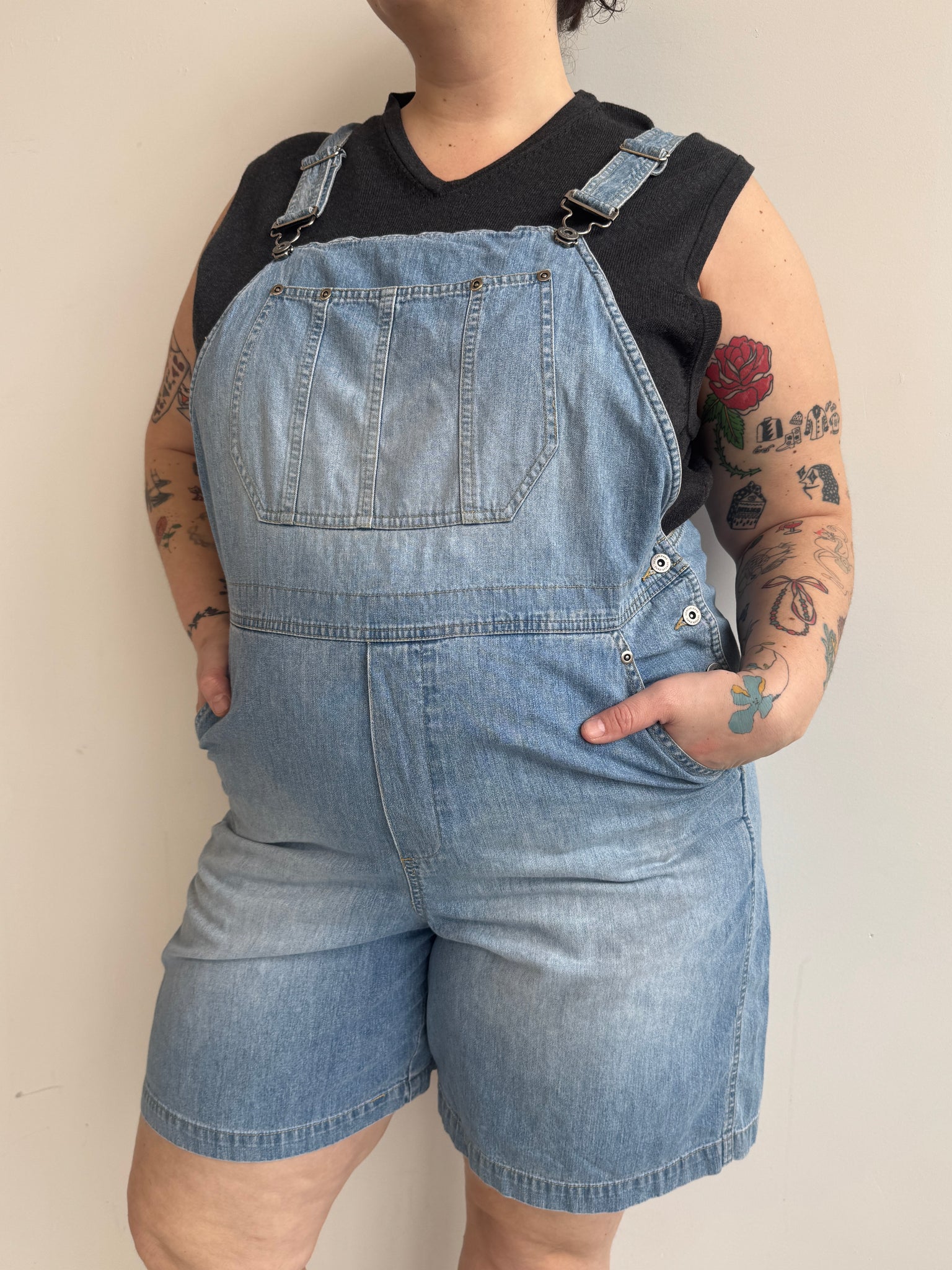 Vintage - Denim Short Overalls (1X)