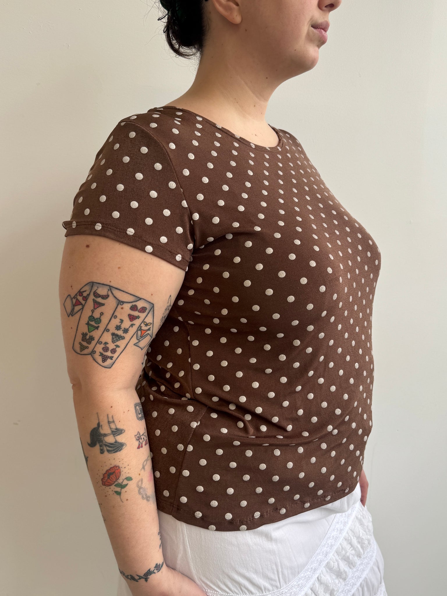 Vintage - Brown Polka Dot Tee (1X-4X)