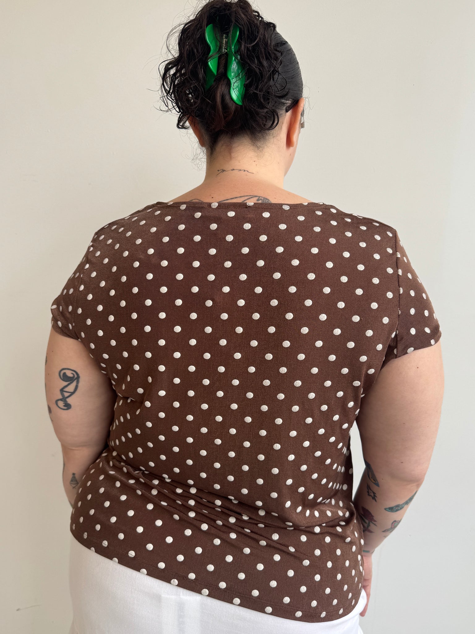 Vintage - Brown Polka Dot Tee (1X-4X)