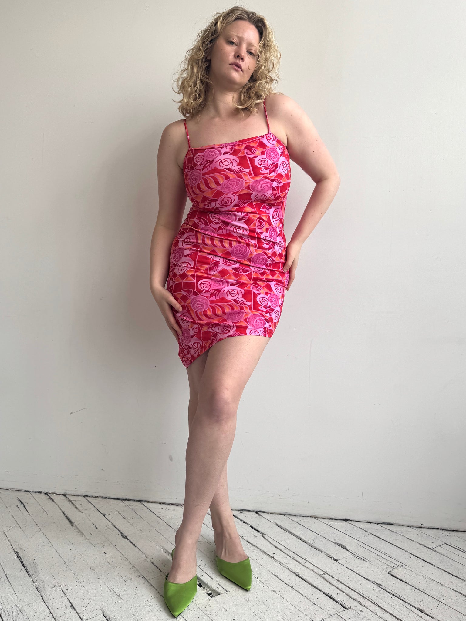 Vintage - Rose Asymmetric Dress (L/XL)
