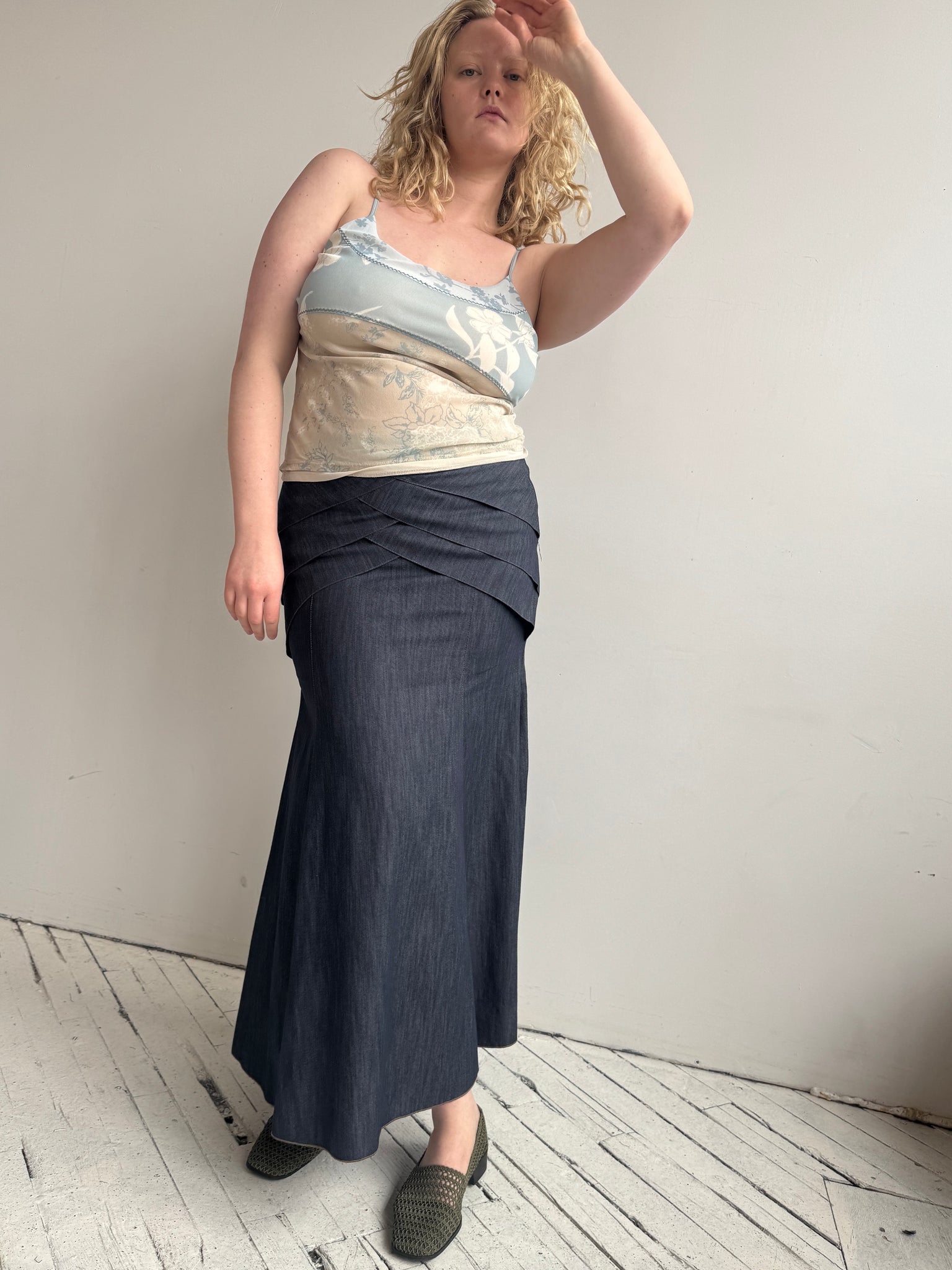 Vintage - Denim Mermaid Maxi Skirt (XL)
