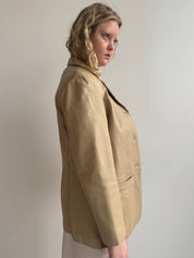 Vintage - Beige Leather Jacket (XL)